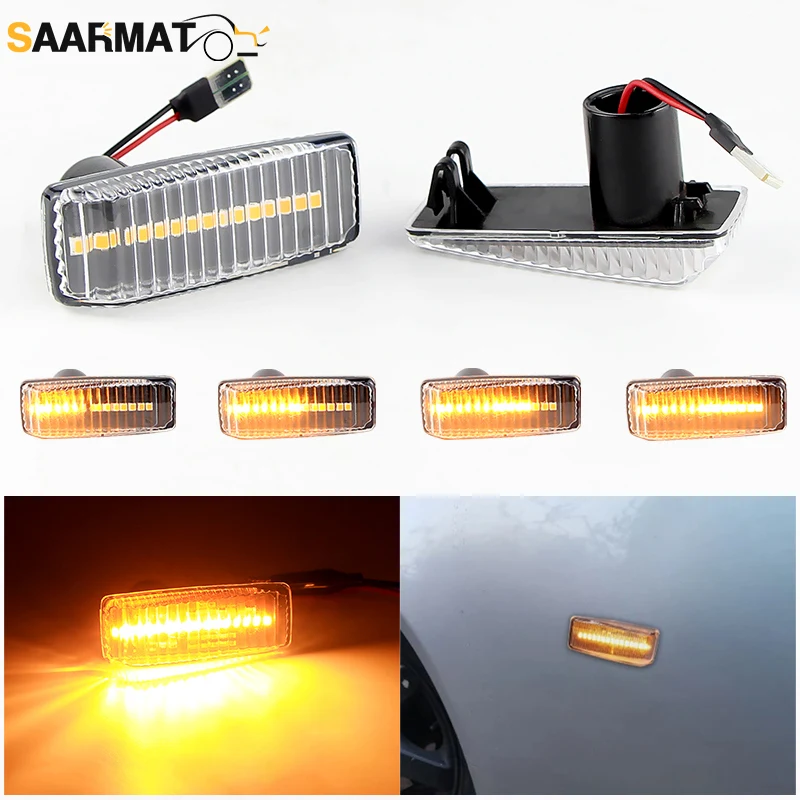 

2pcs LED Side Marker Blinker Light Fit For Mercedes W201 W202 C-CLASS W124 E-CLASS W140 S-CLASS R129 SL-CLASS Turn Signal Lamp