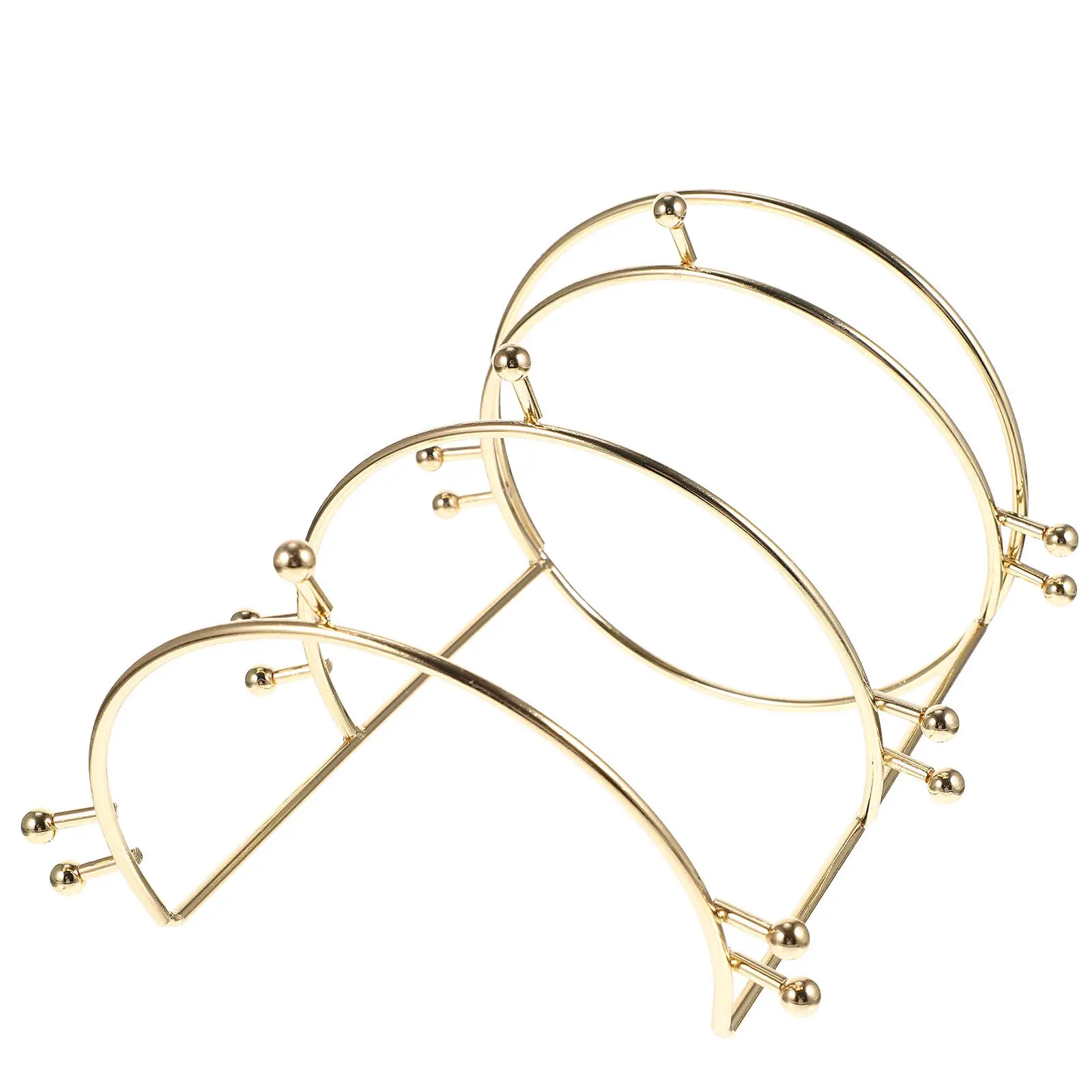 Three-Tier Crown Display Rack Bride Headband Storage Stand Home Supplies Headband Holder Organizer Alloy Hairband Storage Rack