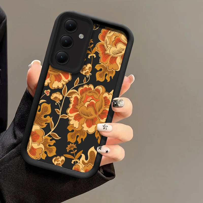 S25 FE S 25 زهرة اللوحة جراب هاتف لسامسونج غالاكسي S24 الترا S23 + S22 S21 S20 زائد 5G ماتي لينة سيليكون رشاقته غطاء