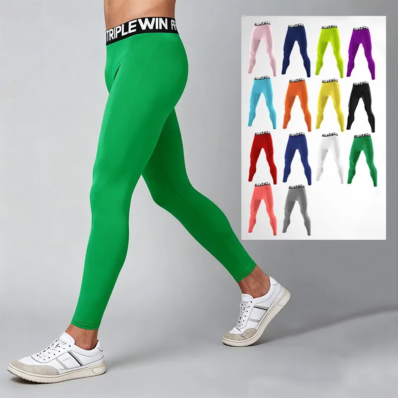 

Summer Spring Autumn Men Running Tights GYM Pants Male Basketball Football Soccer Fitness Exercise Hiking Sport Long Legging X91