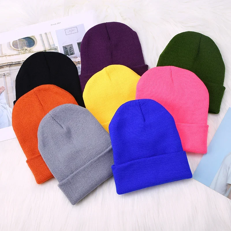 Winter Hats for Unisex New Beanies Knitted Solid Cute Hat Lady Autumn Female Beanie Caps Warmer Bonnet Men Casual Cap Wholesale