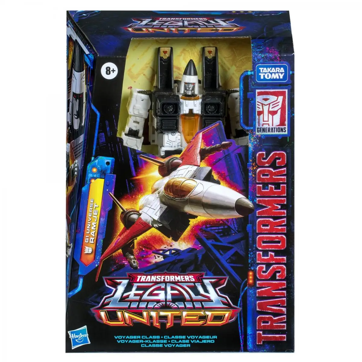 Transformers Legacy United Voyager Classe G1 Universe Ramjet, boneco de ação de conversão de 7 polegadas, para meninos e meninas de 8 anos ou mais