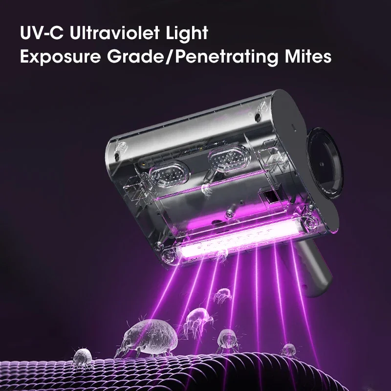 معقم مزيل عث الأشعة فوق البنفسجية اللاسلكي المحمول الفعال أداة تنظيف قوية للمرتبة والأريكة والسجاد والملابس للاستخدام المنزلي