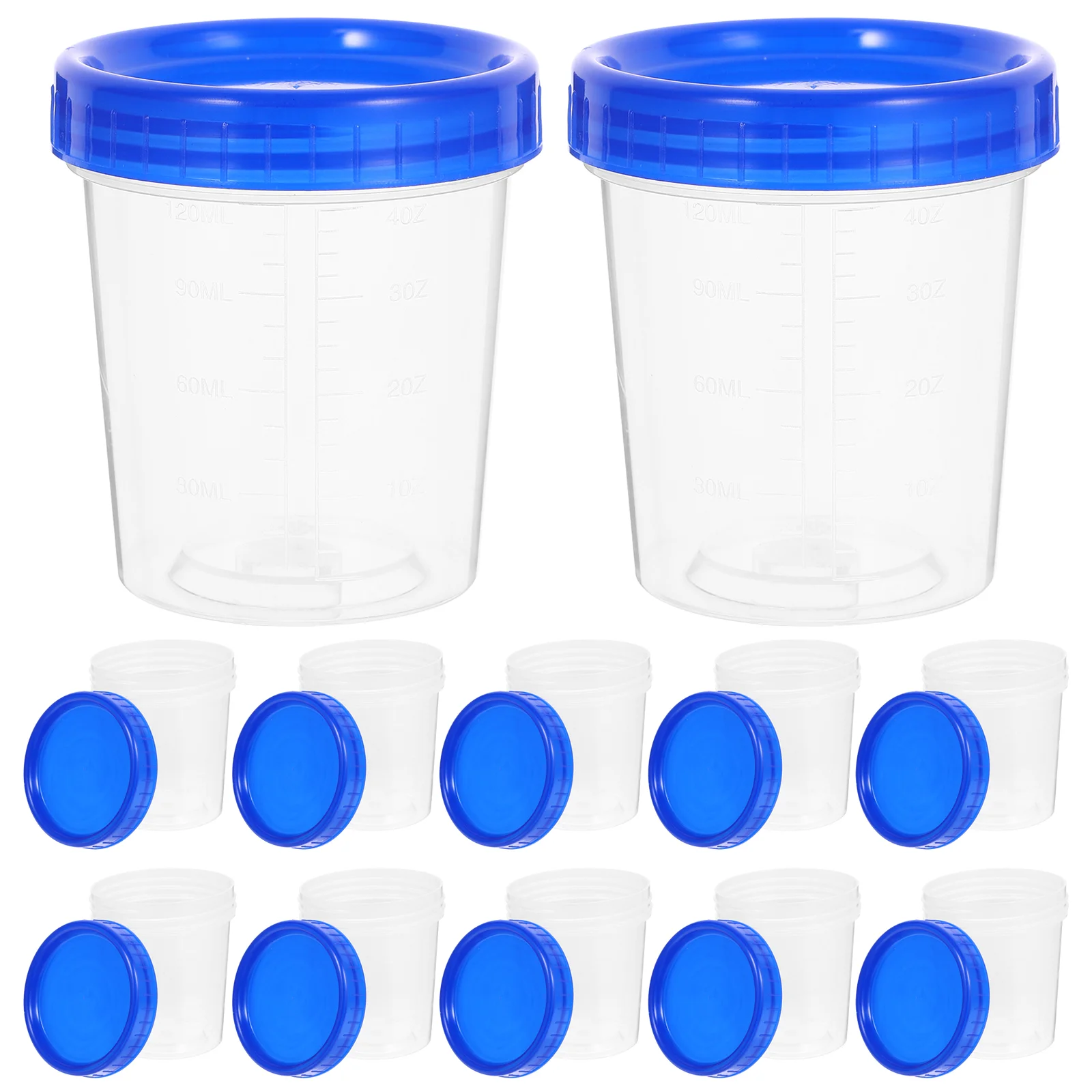 12 Pcs Measuring Cup Liquid Cups Graduated 120ml Specimen Container with Scale Pp Sampling Sample Urine