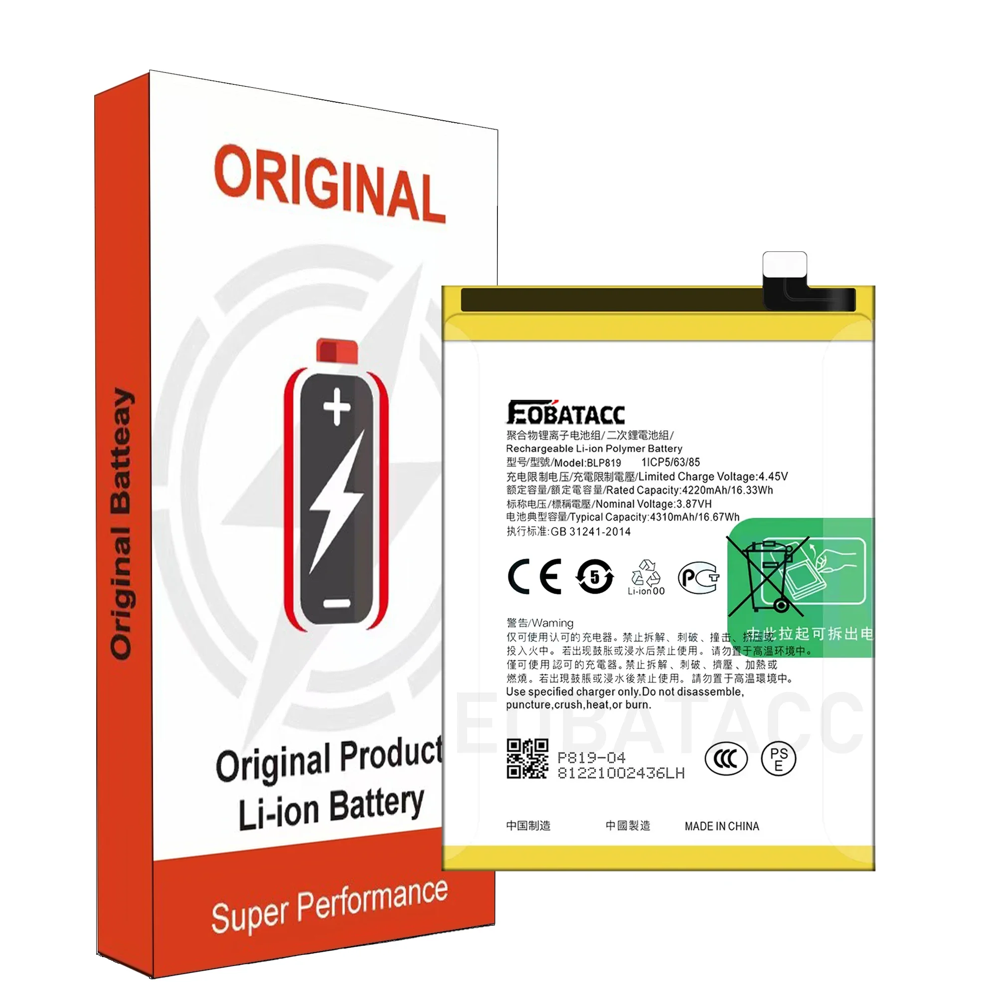 2025 Years New Original 4310mAh BLP819 Mobile Phone Battery For Oppo Reno 5 Reno5 Lite Z Reno6 4G