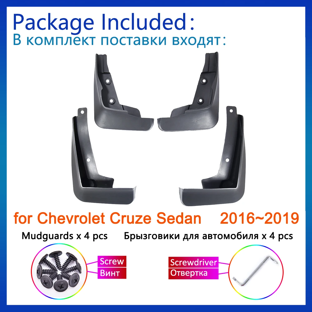 Mud Flaps for Chevrolet Cruze Sedan 2016 2017 2018 2019 Splash Guards Flap Mudguards Fender Front Rear Wheels 4x Car Accessories