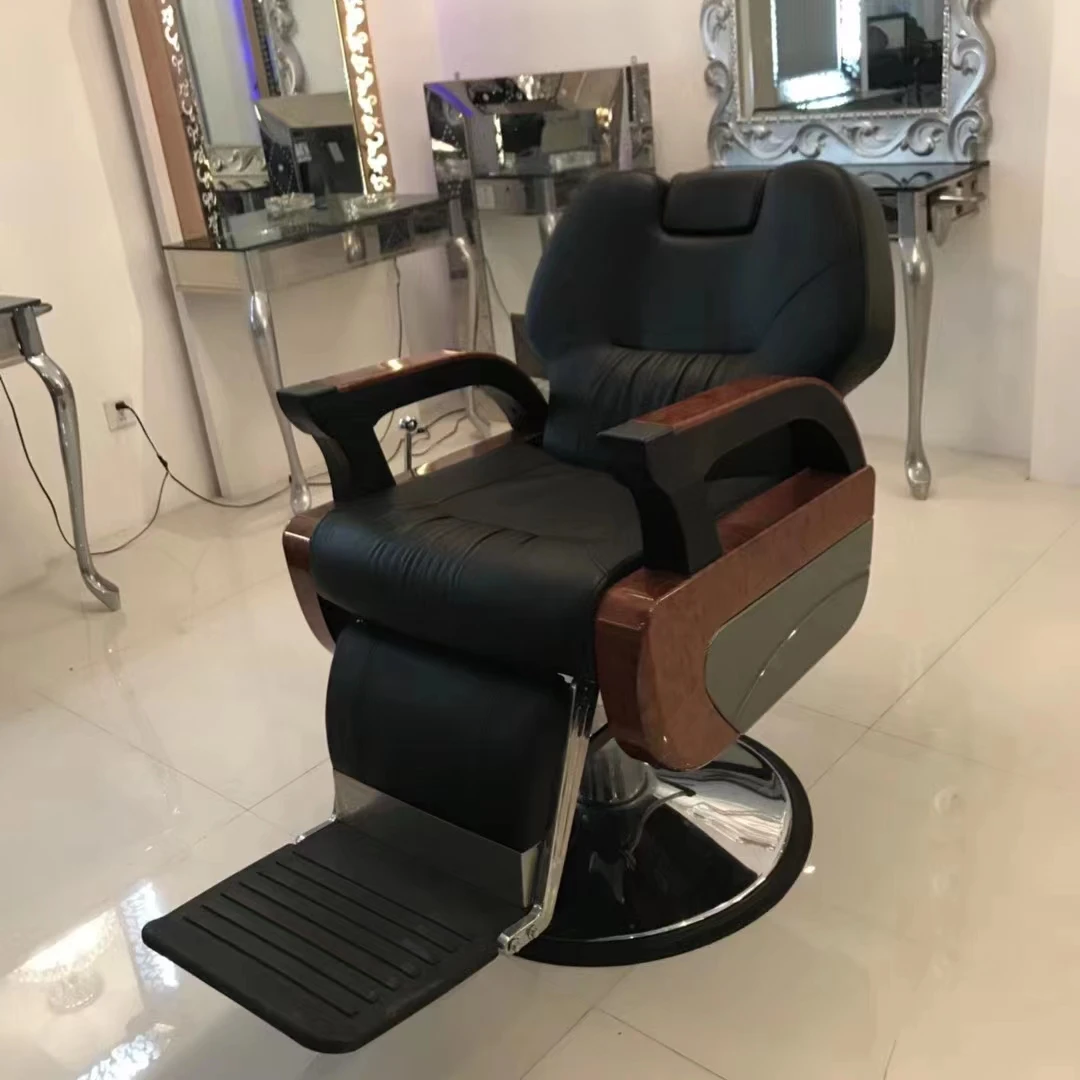 Salon Station Barber Styling Chair Salon Furniture Hot Sale Hydraulic Reclining Barber Chair Wide Man