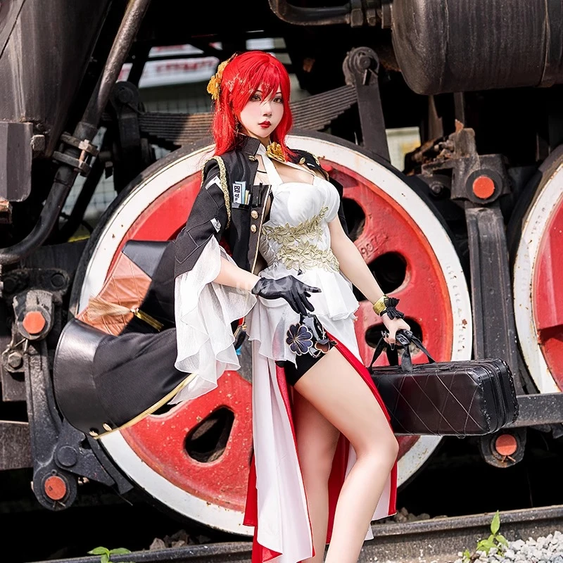 

Game Honkai: Star Rail Himeko Cosplay Costume Halloween Outfits Suit Women Himeko Honkai Sexy Evening Dress