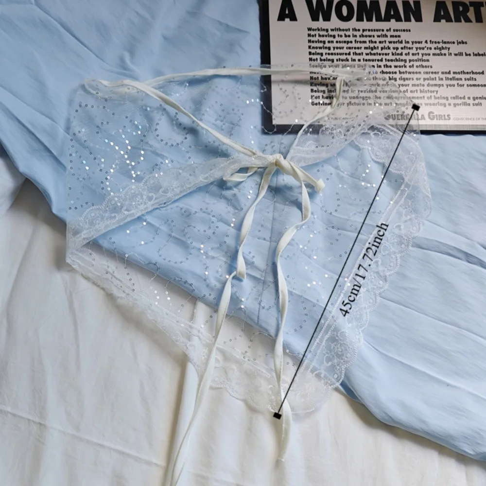 Fashion Korean Style Lace Mini Skirt Gauze Triangle Sequins Half Skirt Thin Cummerbund Dress Jeans Belt Spicy Girls