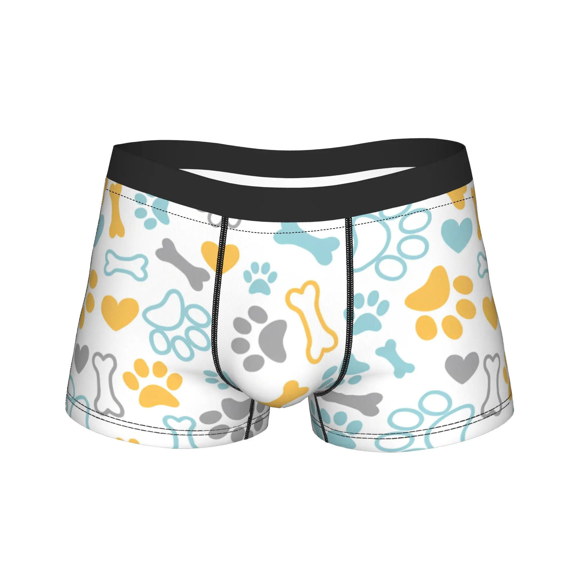 Man Paw Bone Heart Boxer Briefs Shorts Panties Soft Underwear Animal Lover Homme Sexy S-XXL Underpants