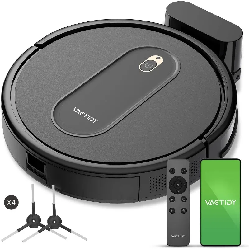 Vactidy Robot Vacuum with 2000Pa Suction Power, 2.4GHz WiFi/App/Alexa/Siri Control, Self-Charging Robotic Vacuum Cleaner