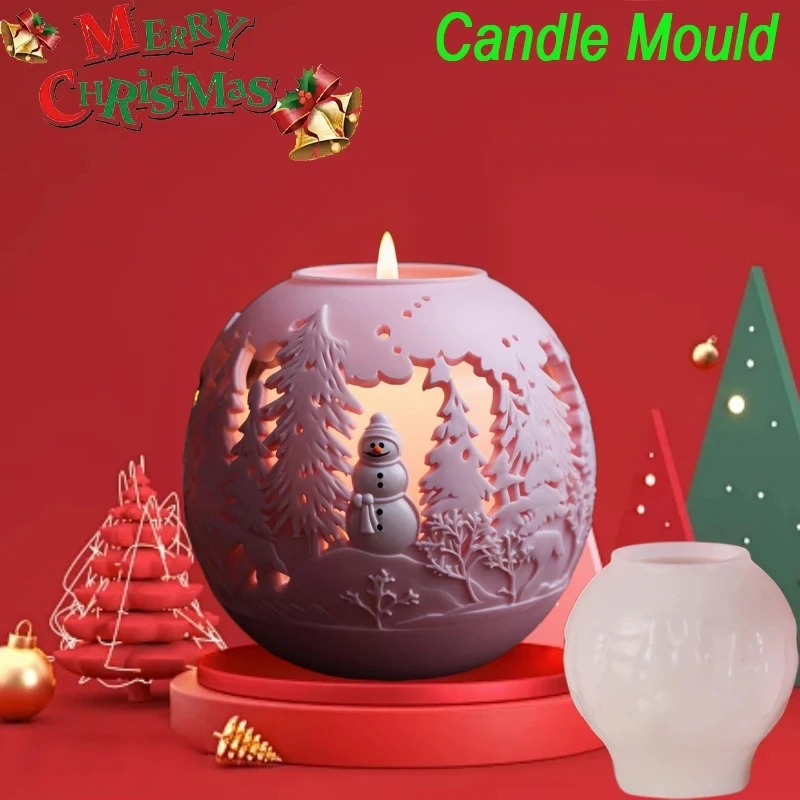 Weihnachten Ball Aromatherapie Kerze Seife Form Rose Blume Kuchen Dekoration Duft Kerze Form Seife Form Handwerk Backen Werkzeuge