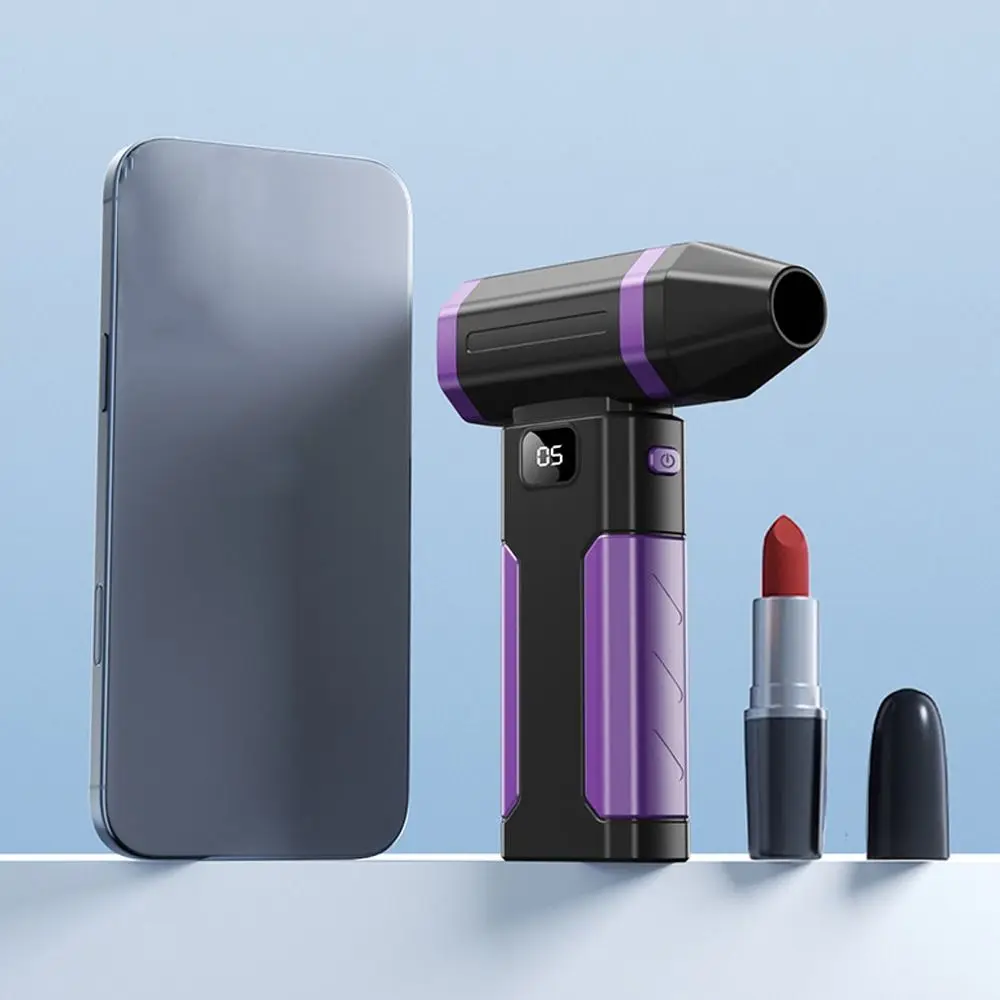 450000RPM Mini Turbo Jet Fan LED Display Lighting Lamp Electric Dust Blower 5 Gears Speed Adjustable Rechargeable