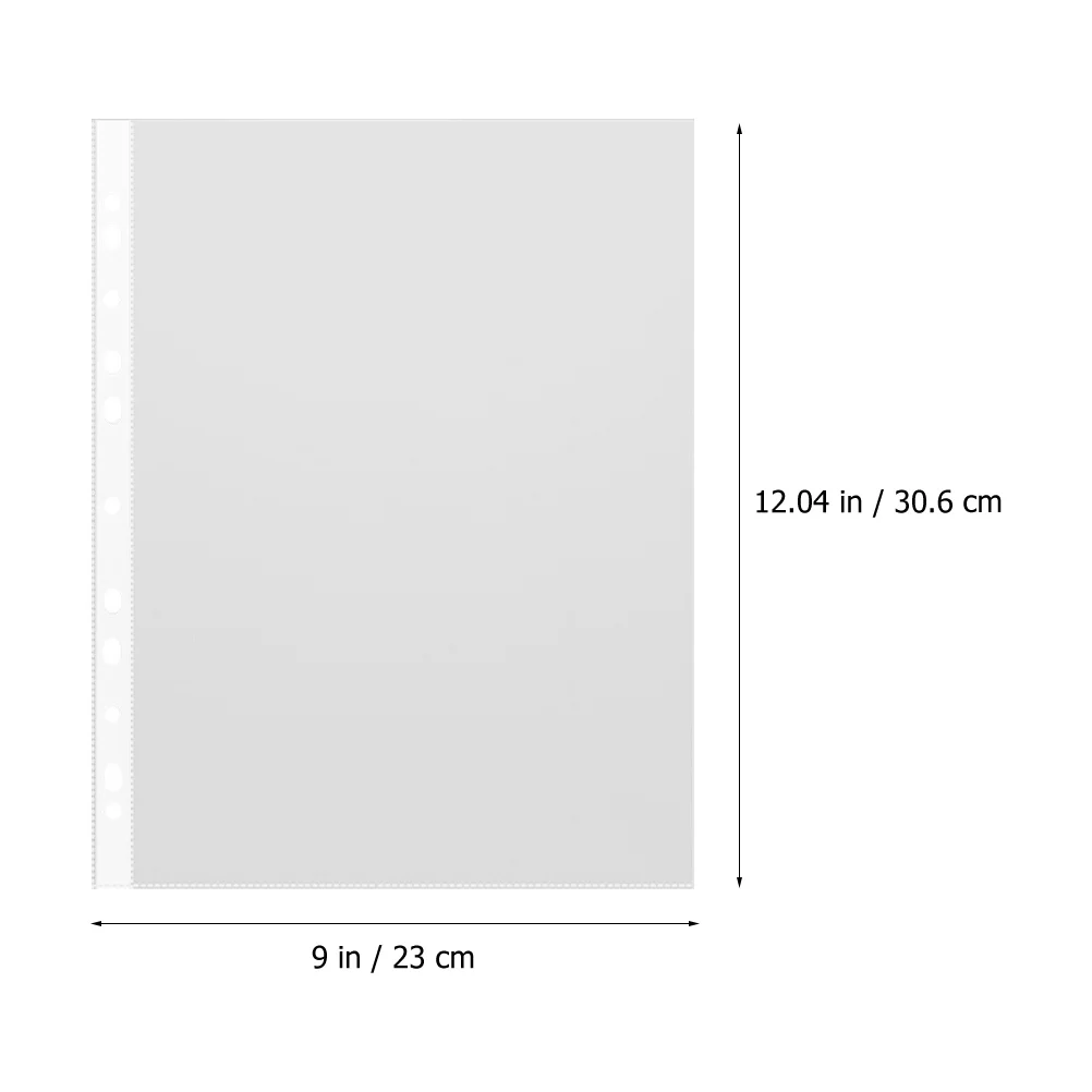 

100Pcs A4 File Bags Transparent Document Holders Waterproof PP Material Smooth Edges for Business Study