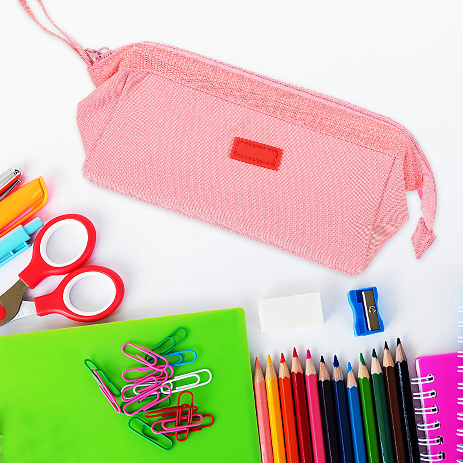 

Large Capacity Stationery Bag Pencil Case Zipper Pouch Wear Resistant Oxford Cloth Student Pen Bag Multi Function School Office