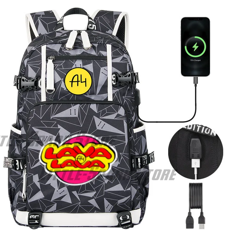 Hot Влад a4 Бумага School Bags For Teenager USB Charging Laptop Backpack \