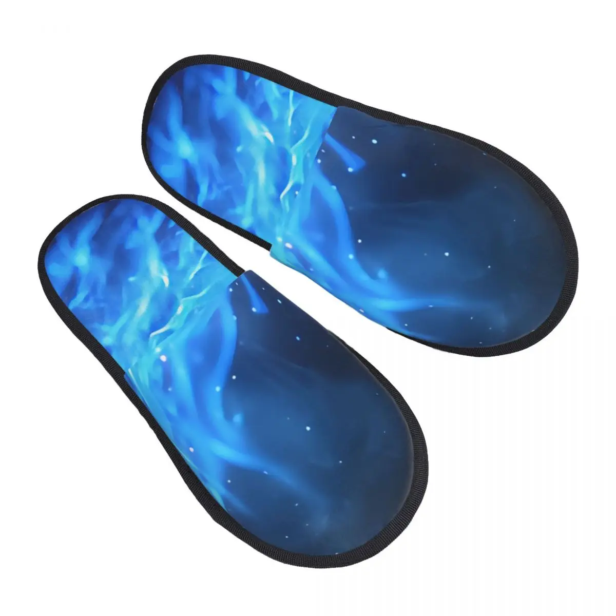 

Меховые тапочки для женщин и мужчин, модные пушистые зимние теплые тапочки, домашняя обувь синего цвета Fire Flames