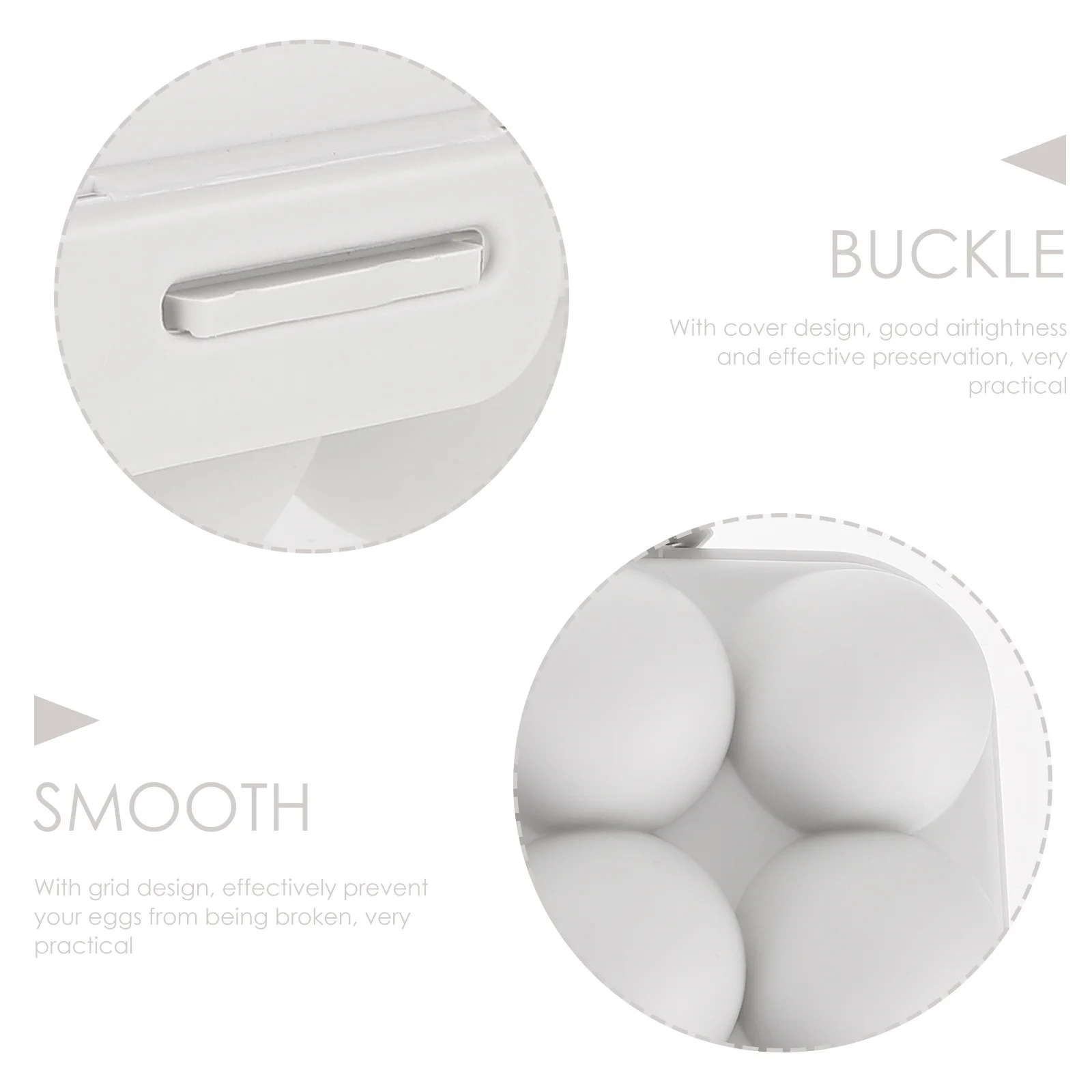 

Egg Container Plastic Egg Holder Refrigerator Organizer Anti-Collision Grid Design Bright Color Airtight Preservation