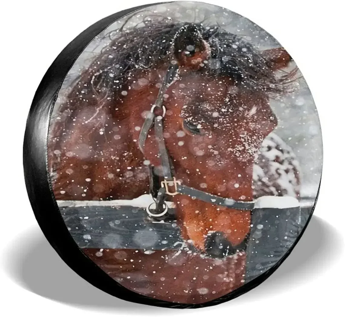 

Spare Tire Cover Universal Tires Cover Horse In Snow Car Tire Wheel Weatherproof And Dust-Proof UV Sun Tire