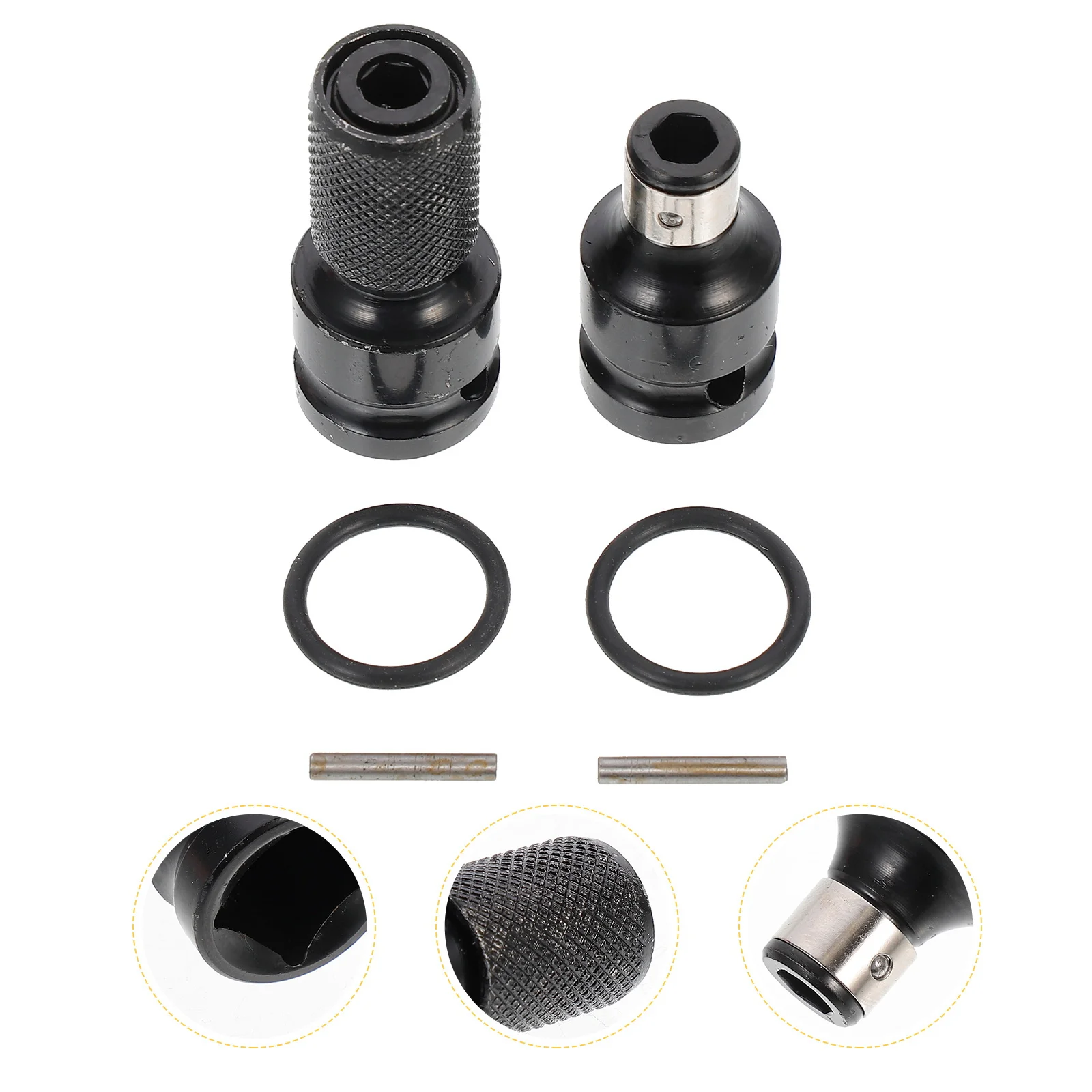 

2Pcs Drill Chuck Converter Strong Steel Material Fast Bit Replacement for Electric Wrench Maintenance Work At Home Or Industry