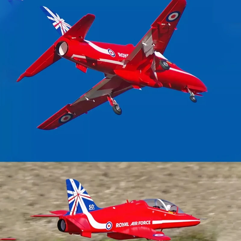 FMS 80mm Bae Hawk Rc Aircraft Edf Red Arrow Model Fixed Wing With Flap Retraction Reflective Gyroscope Electric Control Aircraft