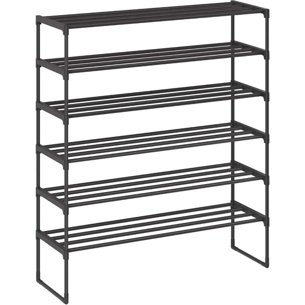 

Shoe Rack, 6-Tier Shoe Organizer, Metal Storage Shelf, Upright or Upside Down, for 32-40 Pairs, for Entryway, 11.8 x 36.2 x 43.