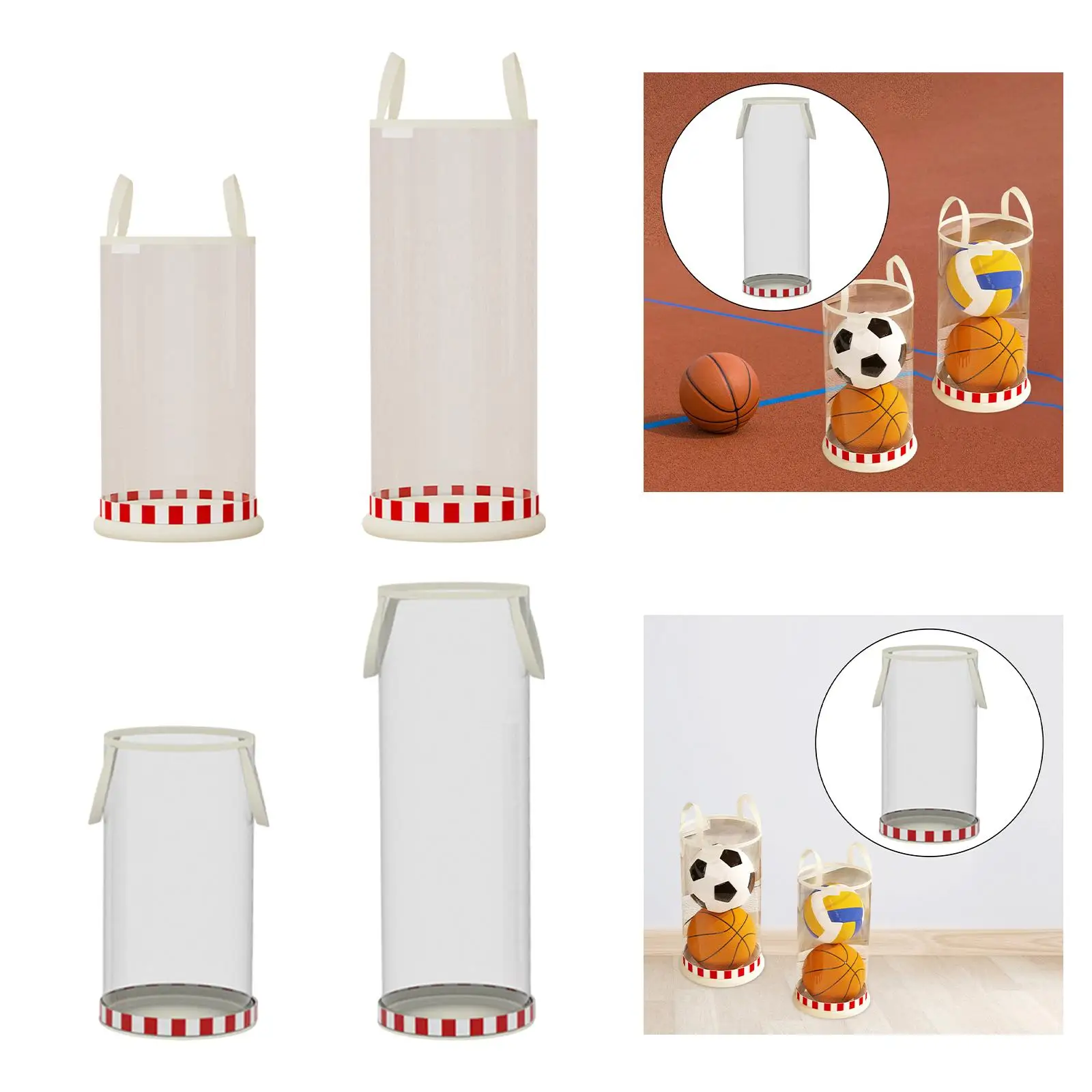 ハンドル付きランドリーバスケット、ボールホルダー、サッカーボールバッグ、収納ビン、野球、バレーボール、水泳用具のおもちゃ