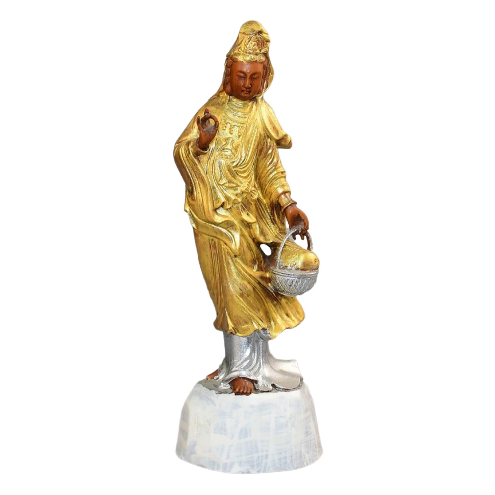 Chine buis sculpture sur bois sculpté Quan Yin Figurine Statue chinois traditionnel compassion bénédiction Protection sérénité