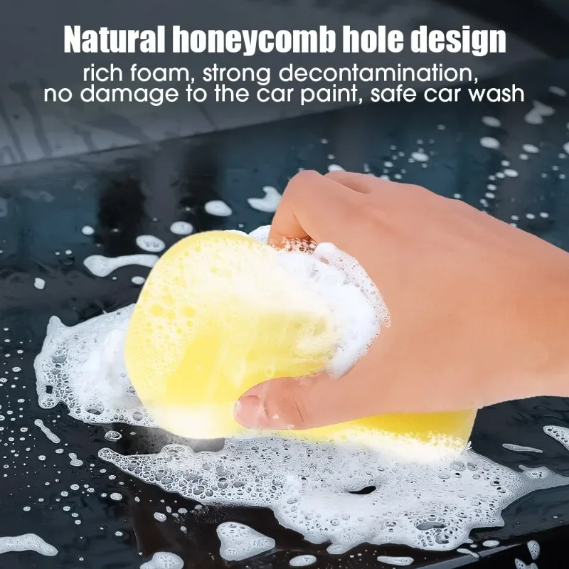 5/3/1Pcs High-density Car Washing Sponges Large Honeycomb 8-shaped Sponges Block Car Cleaning Waxing Tools Cleaning Accessories