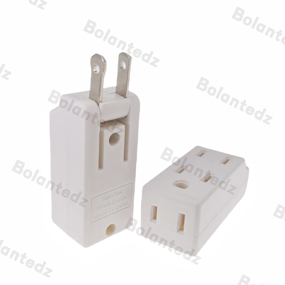 3 in 1 American Standard power plug adapter NEMA 1-15P Male to Female NEMA 1-15R US 2 Pin To 3 pins Socket