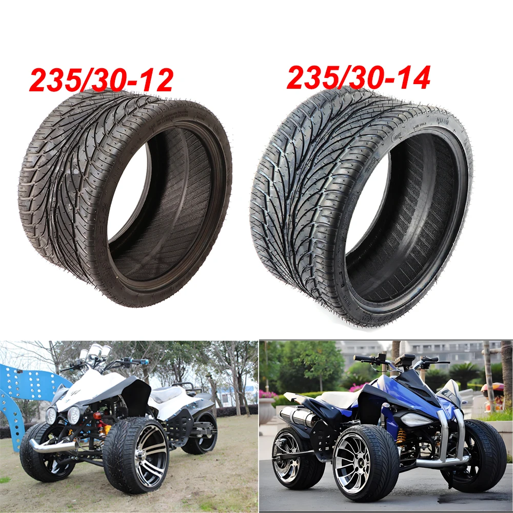 

ATV 12/14 inch Flat Vacuum Tyre 235/30-12 235/30-14 Tubeless Tire For Go kart Golf Cart Sightseeing Car Tricycle Quad Bike wheel