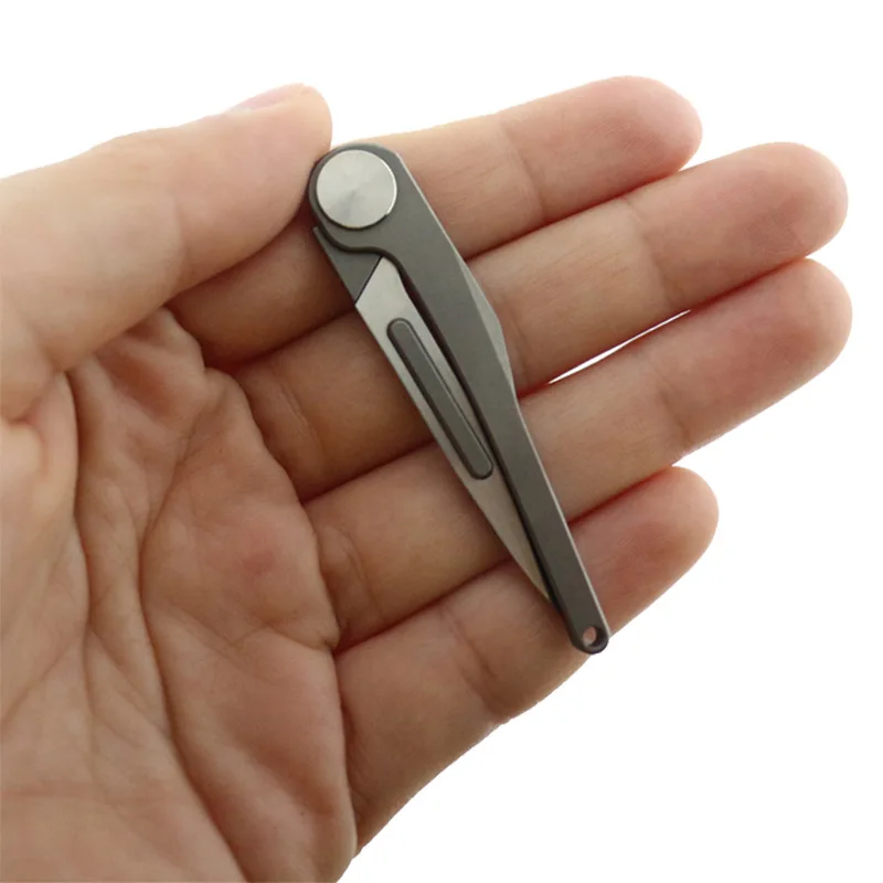 4 Grams MINI Titanium Alloy Folding Knife Unpacking Pocket Knife Outdoor camping knife No. 23/11 Surgical blade Key Buckle