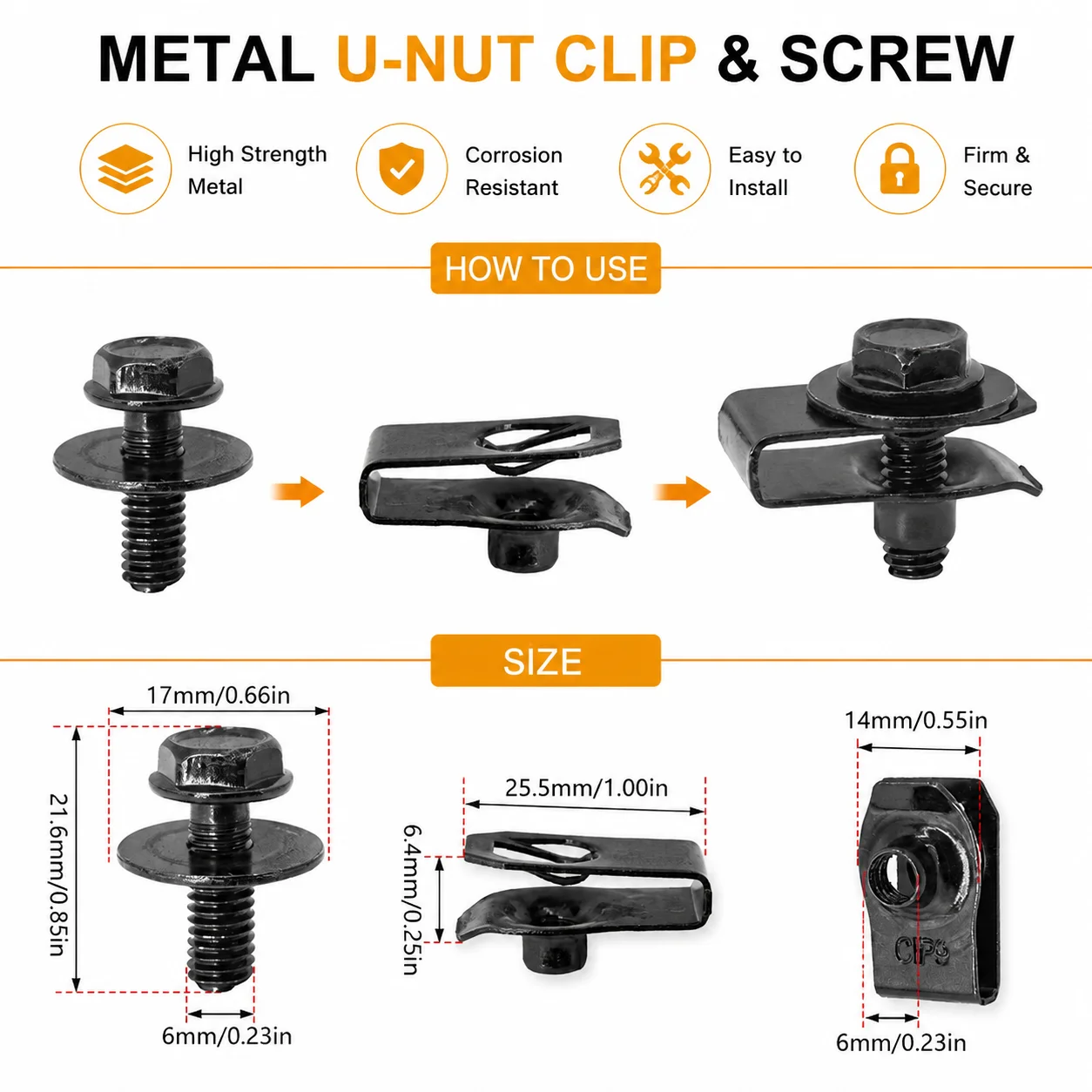 10Pcs M6 U-Bolt & Nut Set, Aut - Nuts Mix 评论和价格