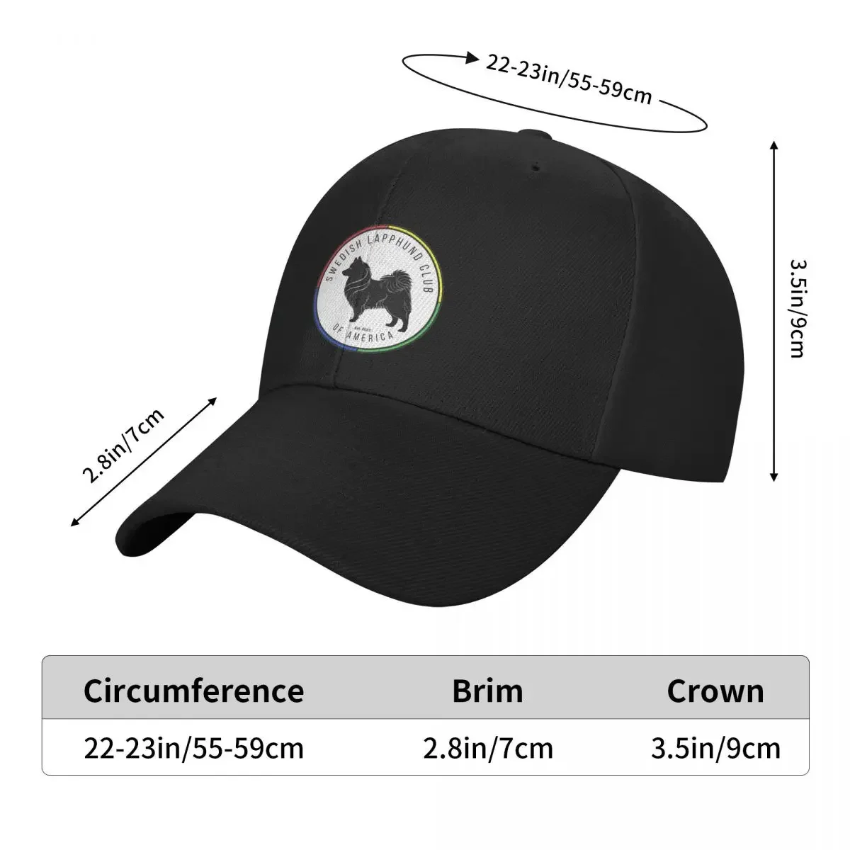 SLCOA SAMI Official Merchandise|Swedish Lapphund Club of America Baseball Cap Golf Hat Man For The Sun Girl'S Hats Men's