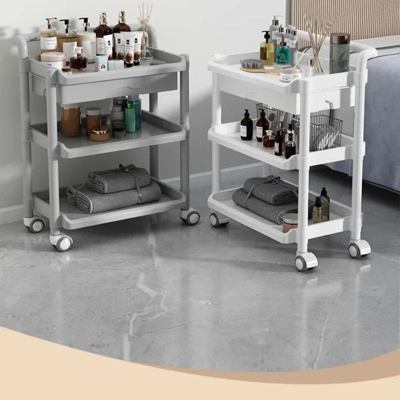 Hairdressing Cart Folding Serving Beauty Salon Decor Furniture Hair Extension Trolley Professional Organizer Wheels Plastic