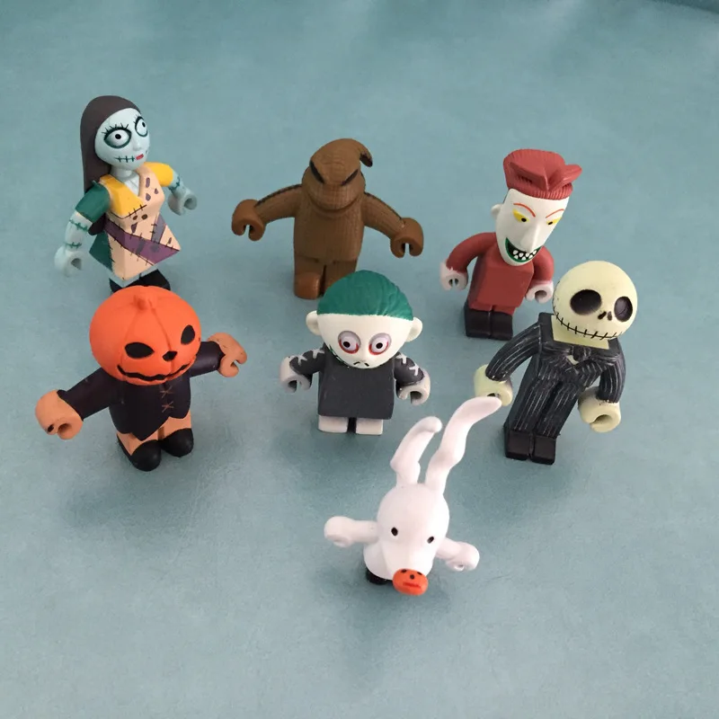 7pcs/set Disney The Nightmare Before Christmas Jack Skellington Sally Doll Desktop Decor Ornament Statue Toys Kids Birthday Gift image 3