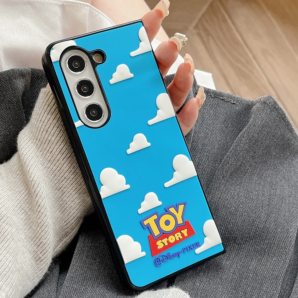 Cartoon Disneys Toy Story Phone Case for Samsung Galaxy Z Flip 4 Z Flip 5 Z Fold 5 5G PC Hard Anti-fall Silica Gel Back Cover