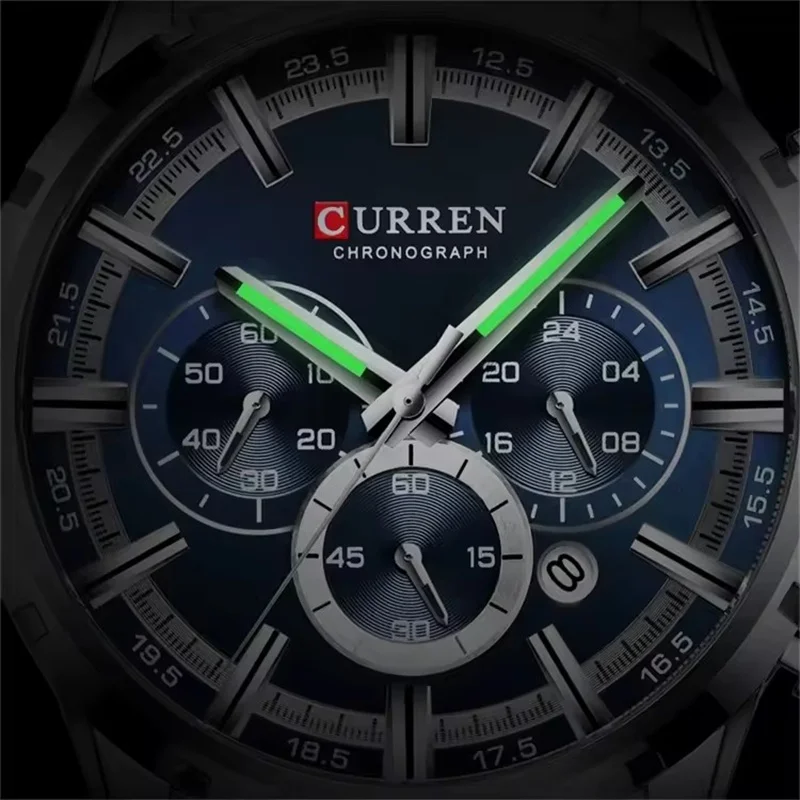 CURREN 8355 Hot Luxury Brand Fashion Mens Watches Wrist Watch Quartz Clock Watch Men Waterproof Chronograph Relogio Masculino