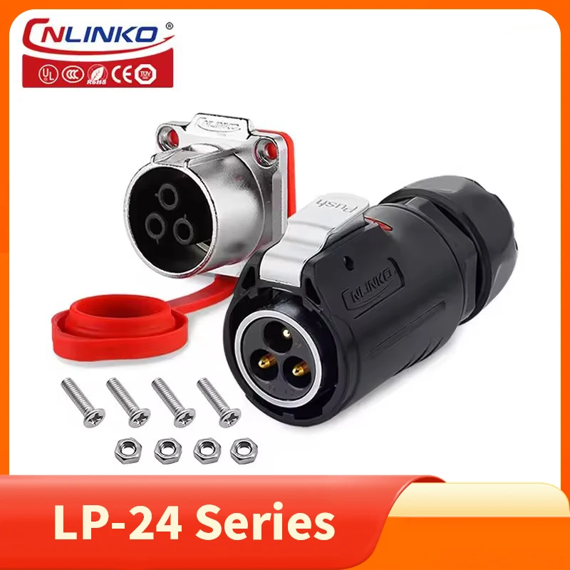 

Cnlinko LP24 3 4-контактный M24 авиационный водонепроницаемый разъем питания для радио аудио визуальное видео медицинский светодиодный БПЛА промышленность