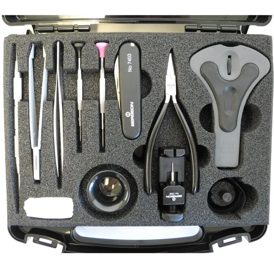 Watch repair tool Watchmakers Quick Service Tool Case Kit Swiss Bergeon 7812