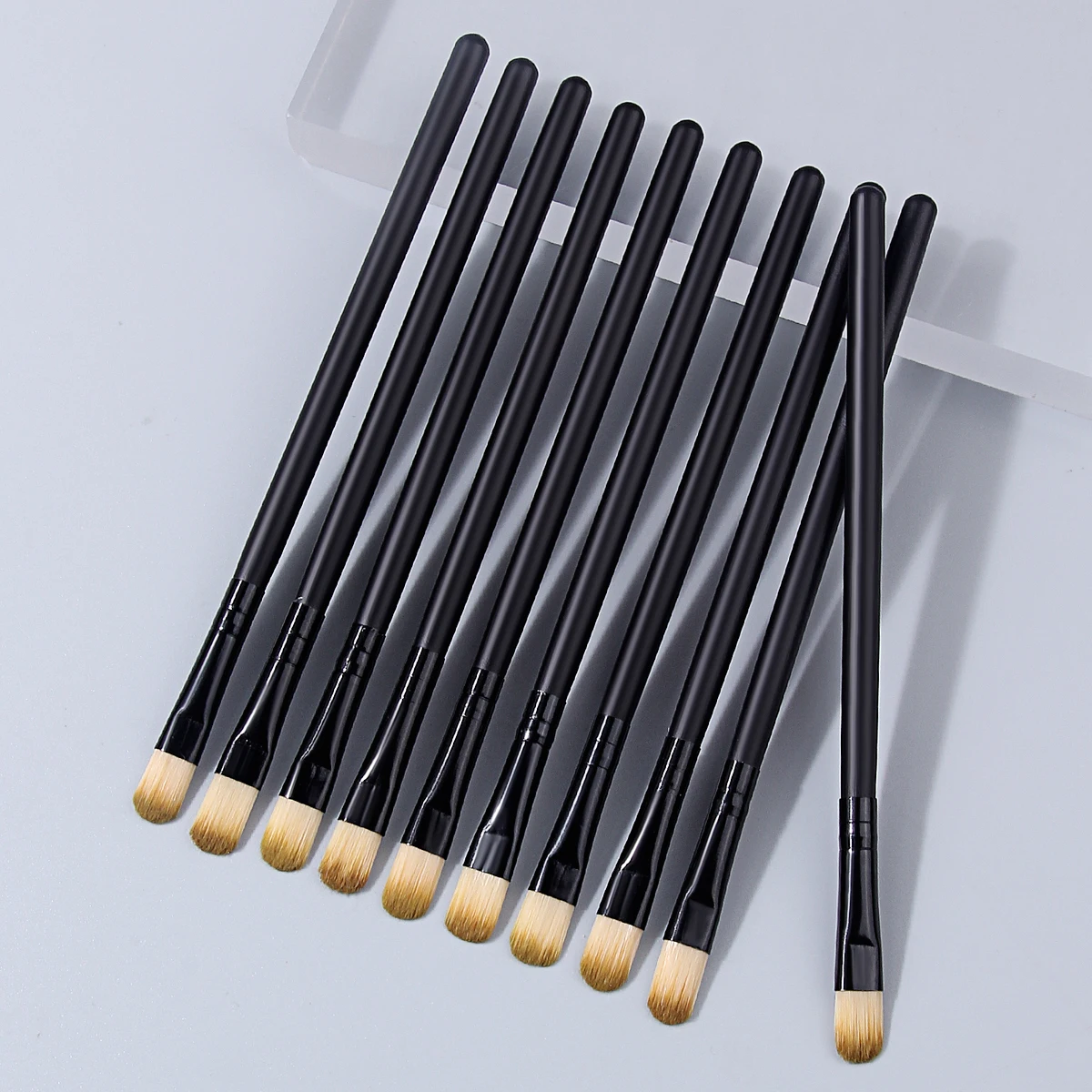 10PCS Eyeshadow Brush Set,Black Handle Makeup Brushes with Soft Hair,Easy to Blend Eyeshadow for Professional&Daily Eye Makeup