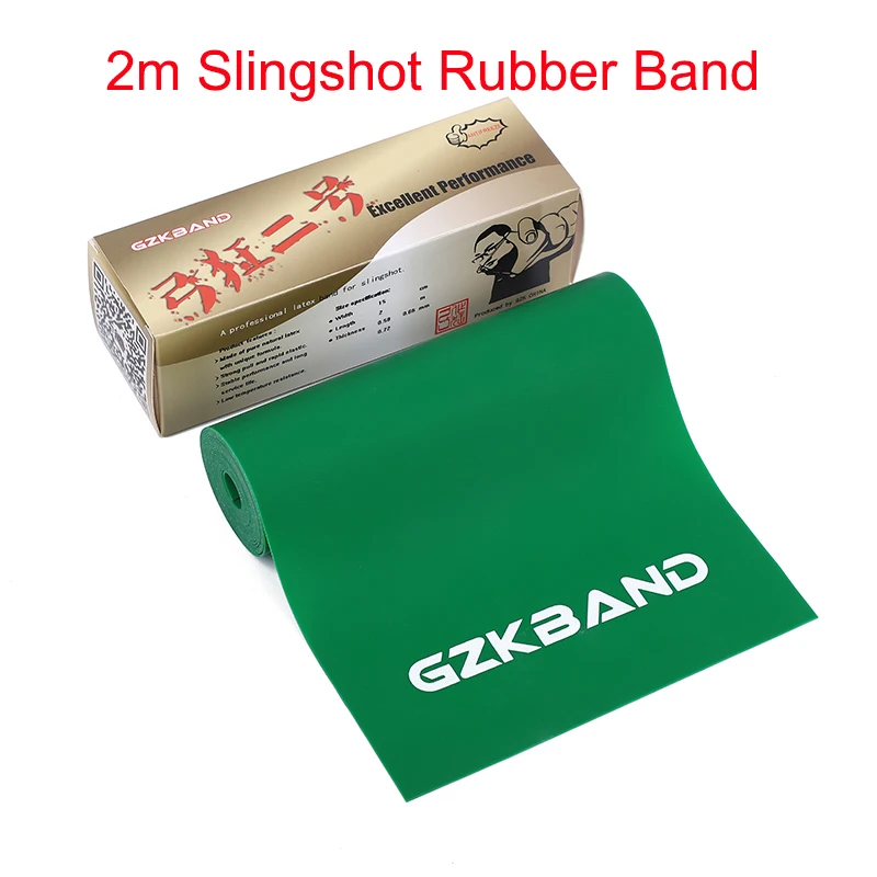 2m *15cm Slingshot Rubber Band Green Color Flat Rubber Band for Hunting Slingshot Shooting