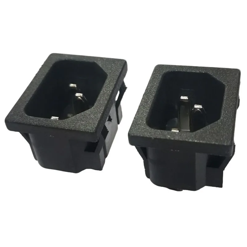 2 шт., черный, 10 А, 250 В, IEC320 C13, женская промышленная розетка, встроенный PDU, шкаф, розетка переменного тока, разъем для крепления на панели, розетка переменного тока