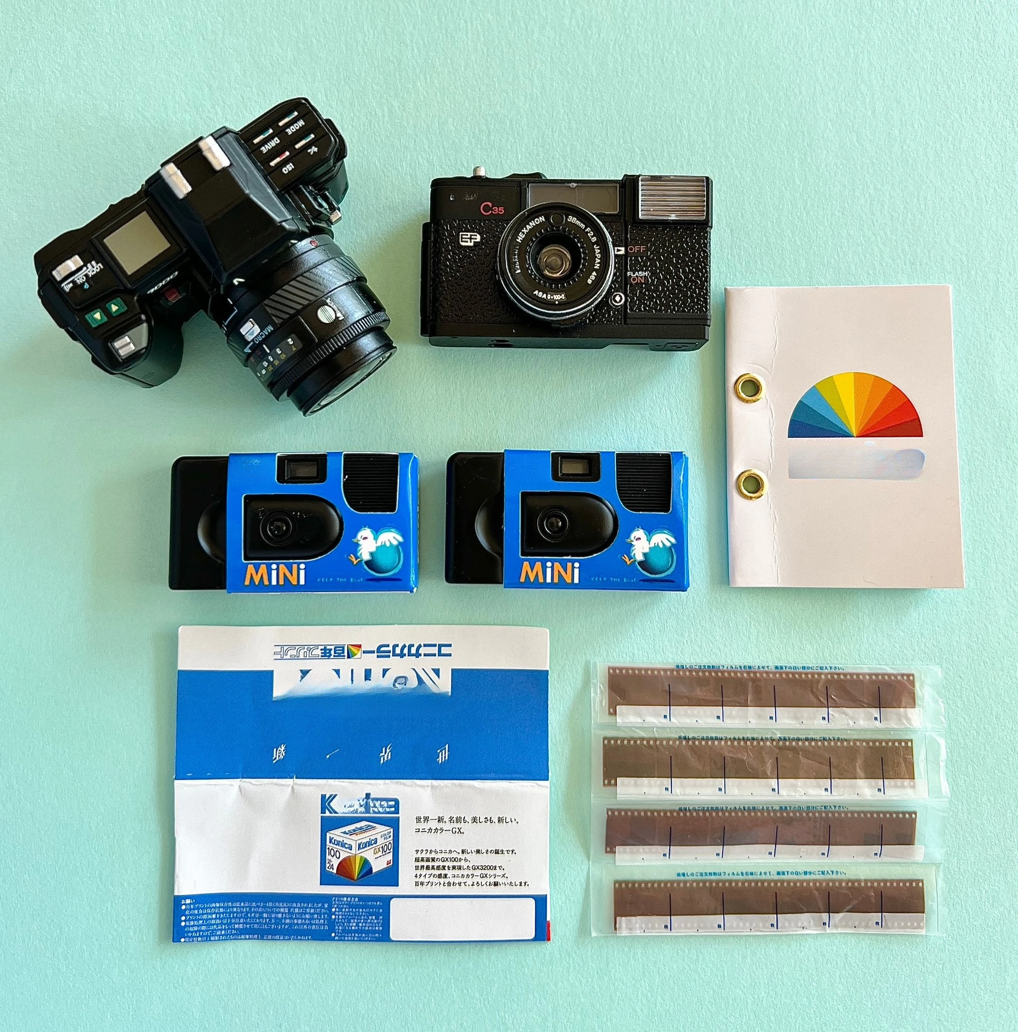 Kenelephant capsulespeelgoed Camera Miniature Collection schietapparatuur Negatieve filmfotoalbum voor 1/12 poppenhucijfers