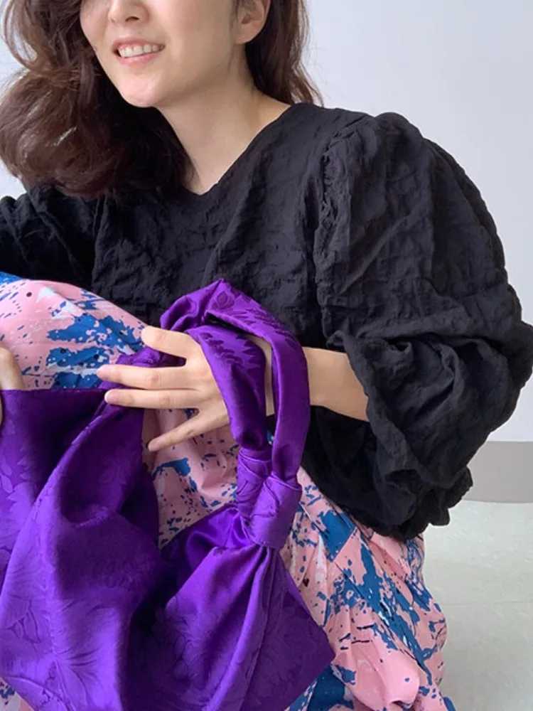 เสื้อสเวตเตอร์ผ้าฝ้ายทรงหลวมสไตล์ฤดูใบไม้ร่วง ดีไซน์เรียบง่ายทันสมัยสำหรับผู้หญิง