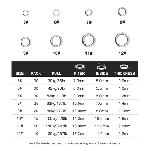 Imagen 2 del producto Noeby-Anillos divididos de acero inoxidable, pesca resistente, conector de doble anillo, gancho a presión, giratorio para pesca en el mar, accesorios