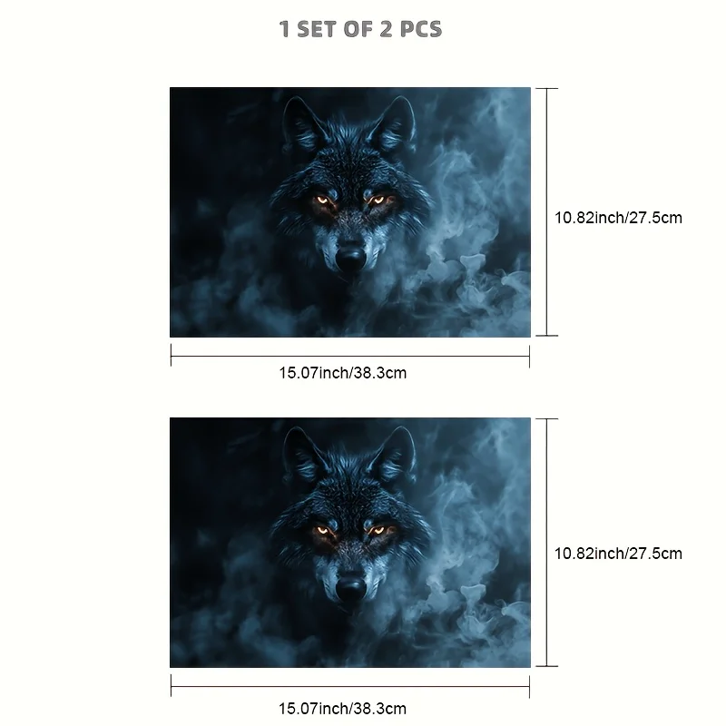 Vinyl Laptop Case, Wolf Stickers, 2 Pieces/Set, Scratch Resistant DIY Art Case, Suitable for Laptops - Easy to Paste and Durable