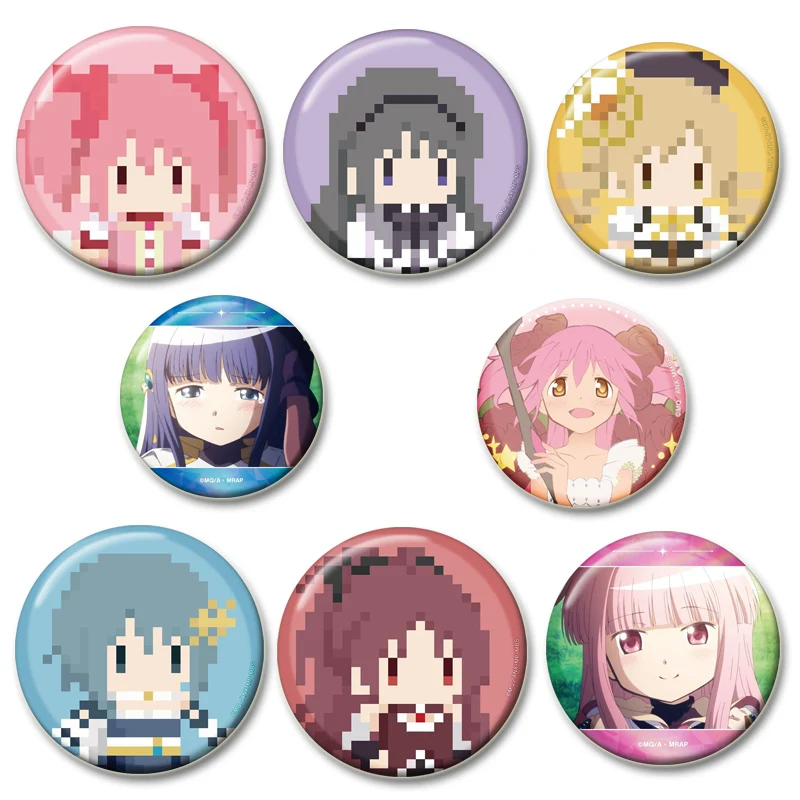 Handmade Badge Puella Magi Madoka Magica Cute Anime Pins Kaname Madoka/Akemi Homura/Miki Sayaka/Tomoe Mami Cartoon Brooches