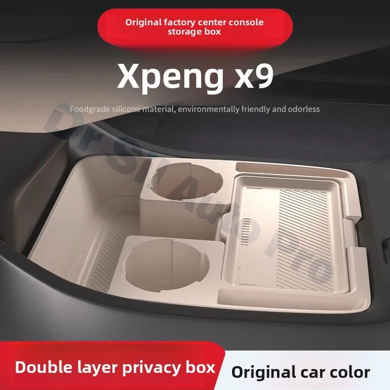 Pour XPeng X9 2024 2025 2026 – Boîte de rangement inférieure pour console centrale de voiture, organiseur de lunettes, plateau antidérapant, accessoires intérieurs