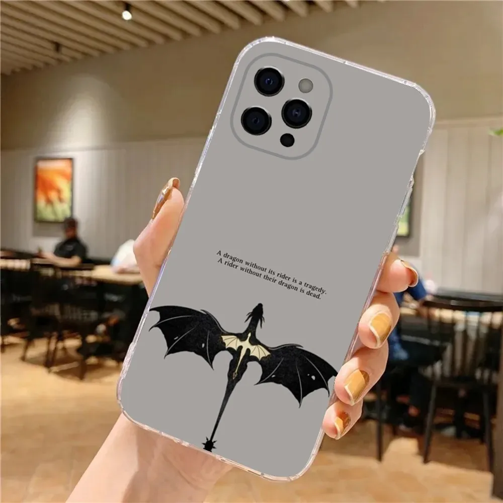 F-Fourth Wing Phone Case For iPhone 15,14,13,12,11 Plus,Pro,Max,XR,XS,X,7,8 Plus,SE,Mini Transparent Soft Cover